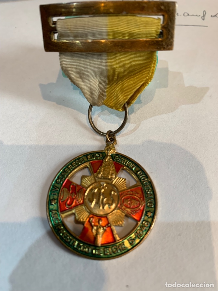 MEDALLA DEL IV CONGRESO EUCARÍSTICO DIOCESANO -ARCIPRESTAZCO DE ELCHE 1948 (Militar - Medallas Españolas Originales )