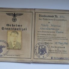Militaria: WWII GERMAN DOCUMENT AUSWEIS GESTAPO. Lote 299110918