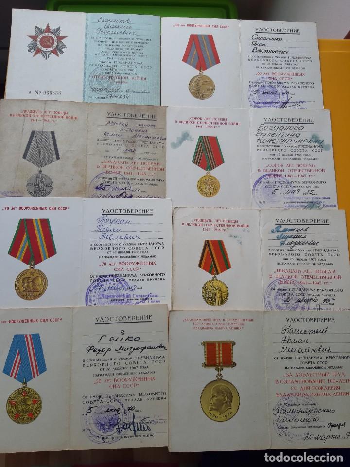 Militaria: WW2. URSS. LOTE DE 8 DOCUMENTOS DE CONCESI&Oacute;N - Foto 1