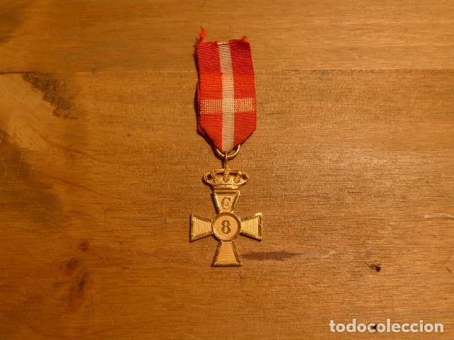 Militaria: Antigua medalla danesa por 8 a&ntilde;os de servicio leal, original, Dinamarca.