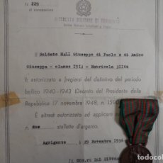 Militaria: CONCESION Y MEDALLA DE LA CAMPAÑA 1940-1943.SOLDADO ITALIANO DEL EJE. 2 CRUCES MERITO DE GUERRA