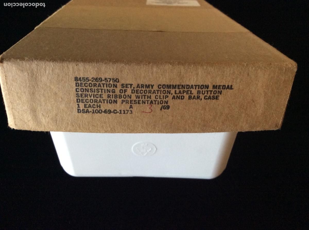Militaria: CAJA CART&Oacute;N EXTERNA ORIGINAL PARA LA ENTREGA DE UNA COMMENDATION USA MEDAL.