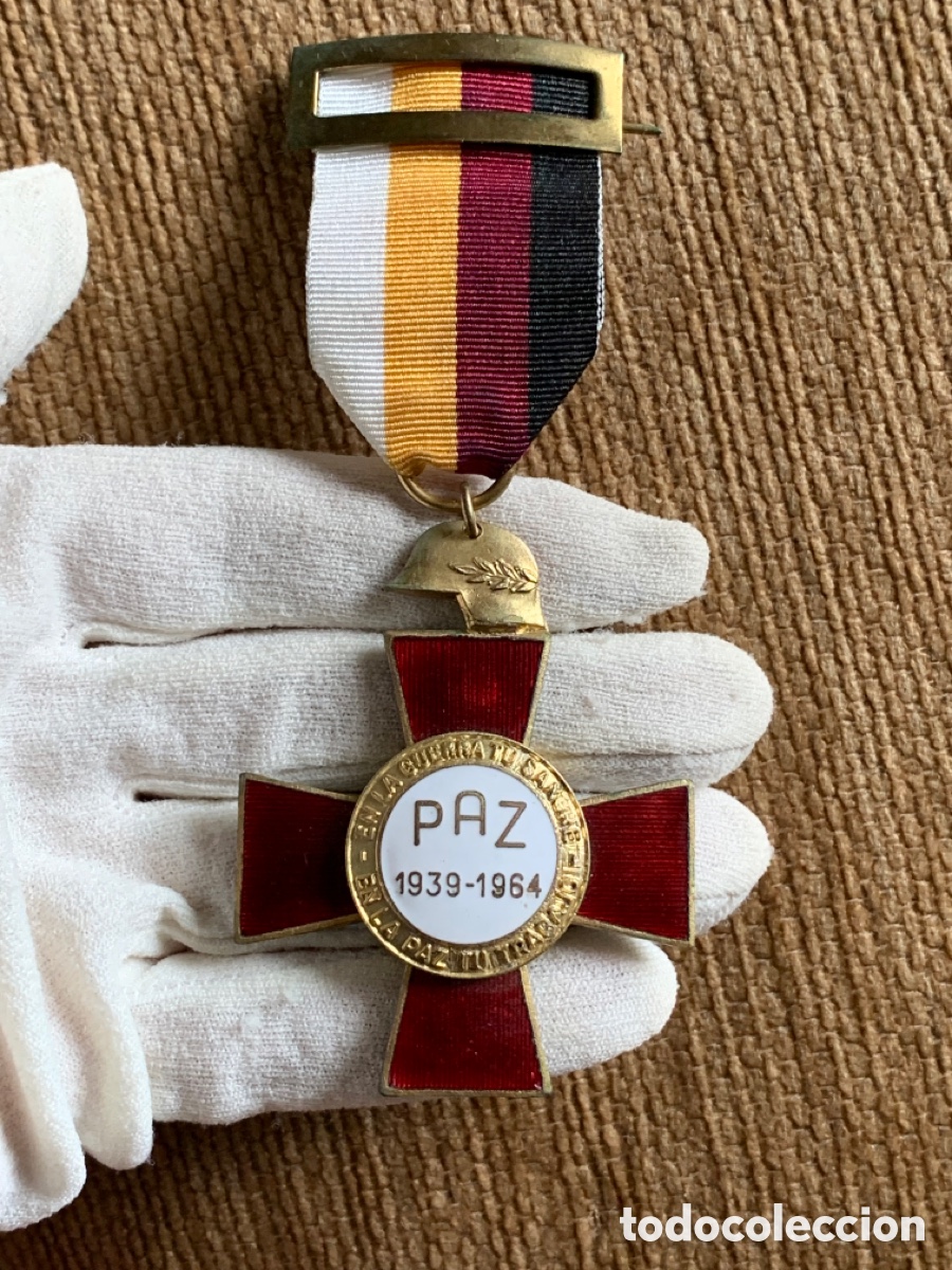 Militaria: ANTIGUA MEDALLA 25 A&Ntilde;OS DE PAZ PRIMER MODELO TRES PIEZAS
