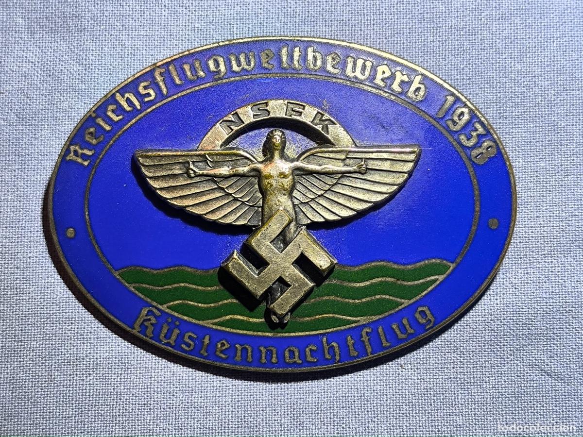 Militaria: Insignia NSFK, 1938 Competici&oacute;nes del Reich. Vuelo nocturnos sin motor, costero, glider. Berl&iacute;n.