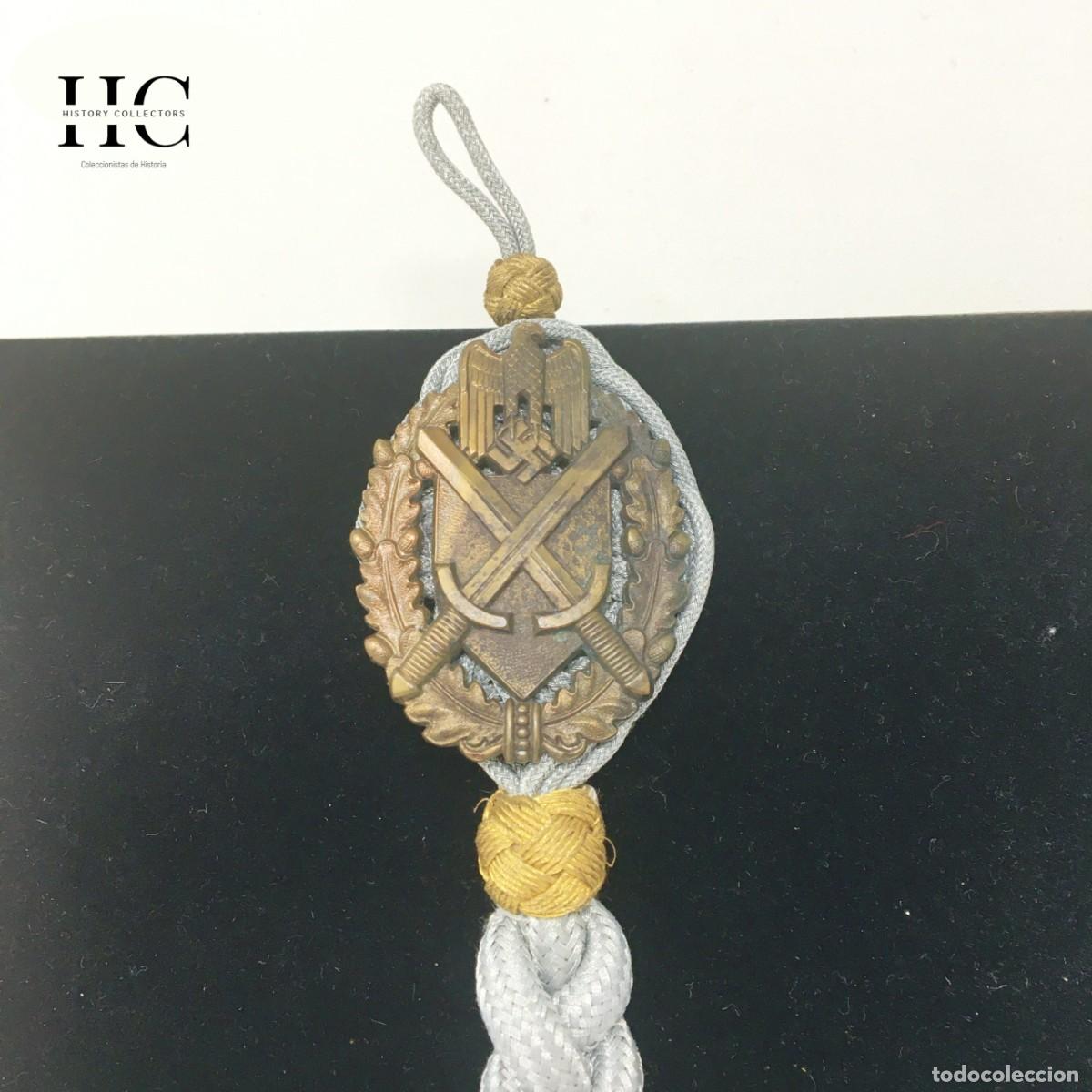 Militaria: Cord&oacute;n de Tirador Distinguido Heer Sch&uuml;tzenschnur Clase 9 Oro Original WWII Wehrmacht Alemana