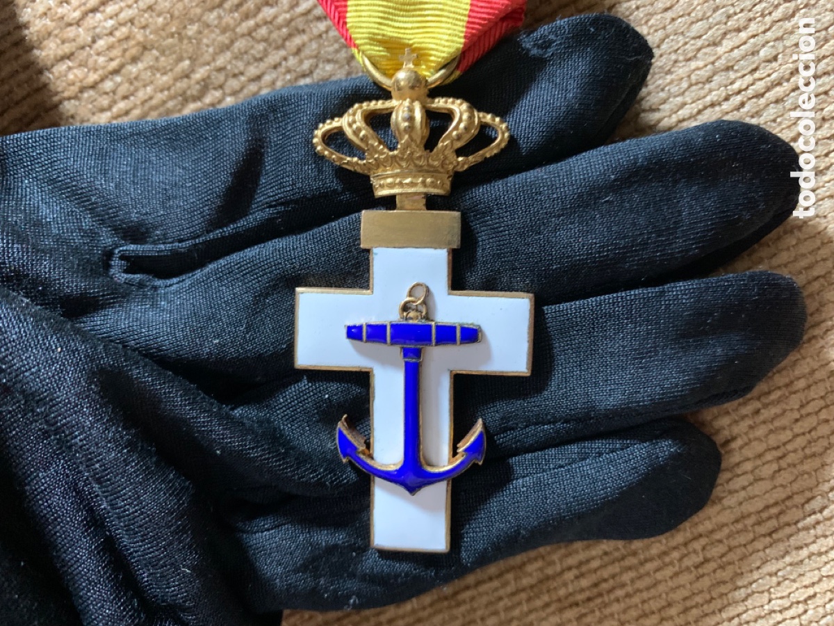 Militaria: MEDALLA AL MERITO MILITAR NAVAL BLANCO EPOCA ALFONSO XIII