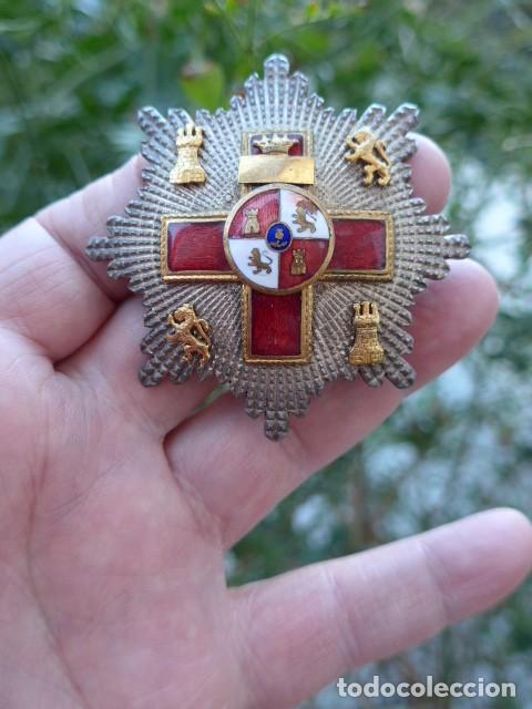 Militaria: PLACA CRUZ MERITO MILITAR DISTINTIVO ROJO