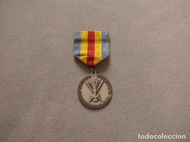 Militaria: Antigua medalla sueca de la Asociacion de militares de intendencia de Estocolmo, Suecia.