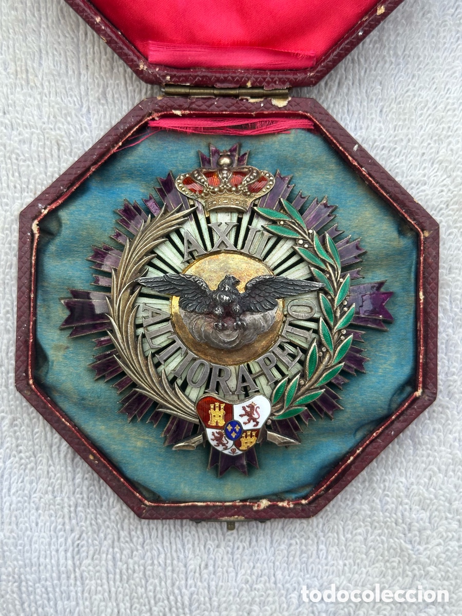 Militaria: PLACA GRAN CRUZ ORDEN DE ALFONSO XII DE PLATA DORADA CON ESTUCHE