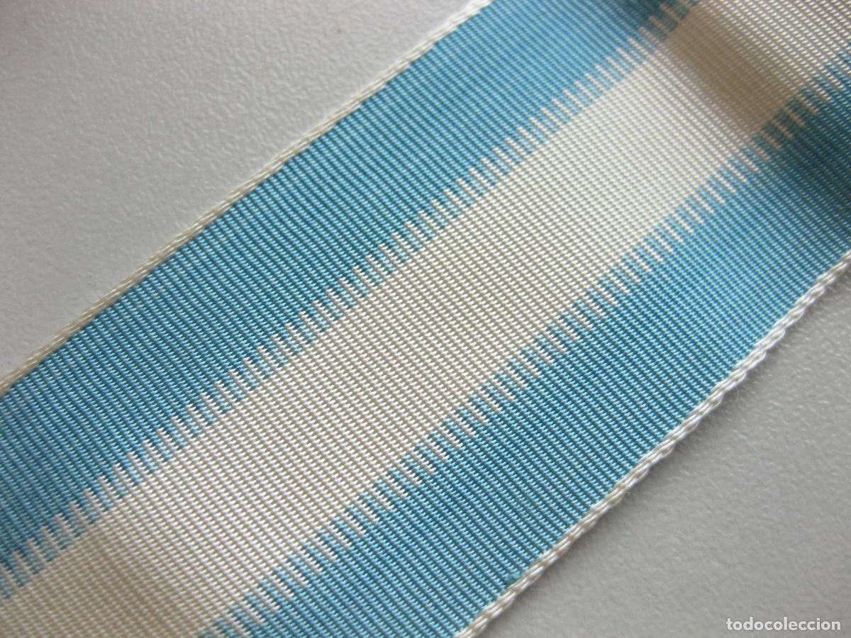 Militaria: CINTA DE LA MEDALLA DESCONOCIDA EN BLANCO Y AZUL. ALGOD&Oacute;N - Foto 2