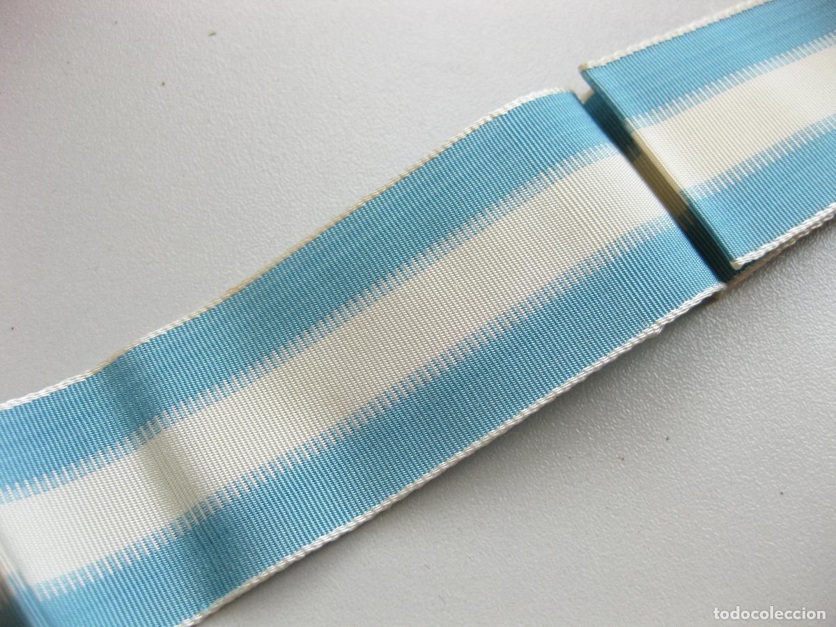 Militaria: CINTA DE LA MEDALLA DESCONOCIDA EN BLANCO Y AZUL. ALGOD&Oacute;N - Foto 1