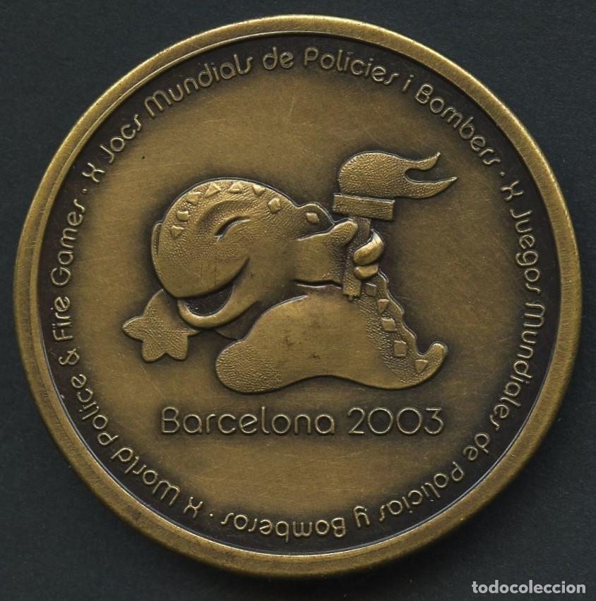 Military Antiques: MEDALLA, X JUEGOS MUNDIALES DE POLICIAS Y BOMBEROS, 2003, BARCELONA