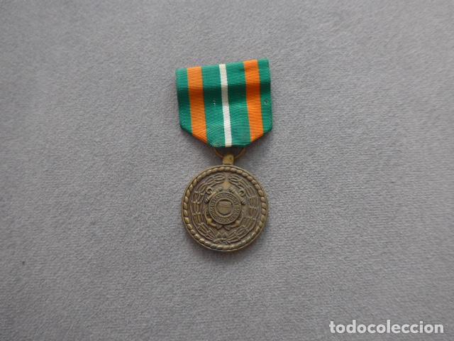 Militaria: Antigua medalla americana al logro de la Guardia de costas, marina, original. Estados Unidos.