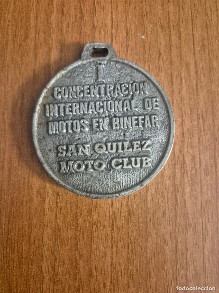 Militaria: MEDALLA. I CONCENTRACION INTERNACIONAL DE MOTOS EN BINEFAR SAN QUILEZ MOTO CLUB.