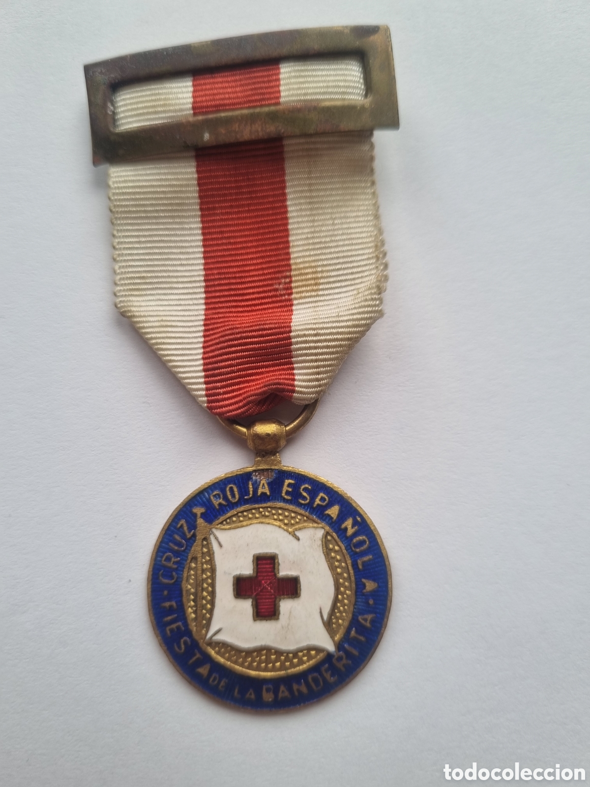 Militaria: CRUZ ROJA FIESTA BANDERITA ESMALTADA Y COMPLETA M1