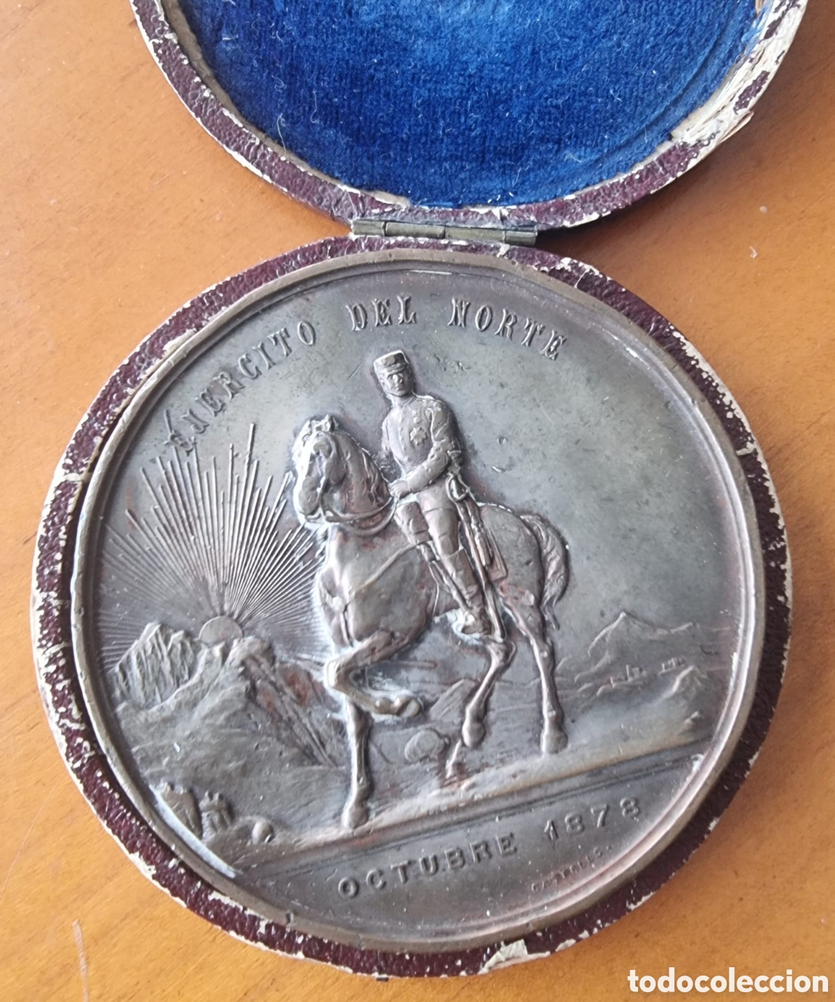 Militaria: Medall&oacute;n 1878 Campa&ntilde;a del Norte Guerra Carlista original en caja ved fotos