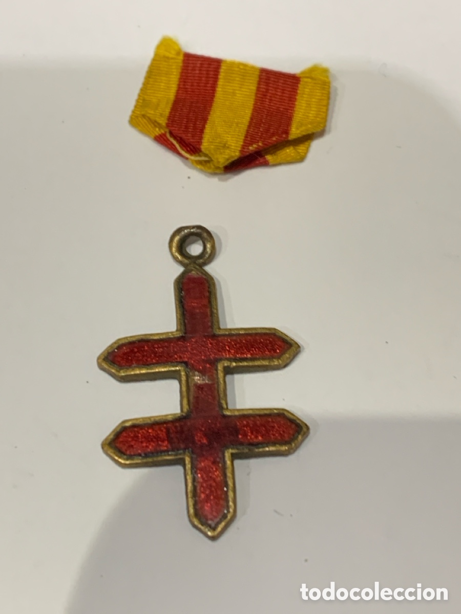 Militaria: Medalla miniatura - Cruz Patriarcal - con cinta suelta -