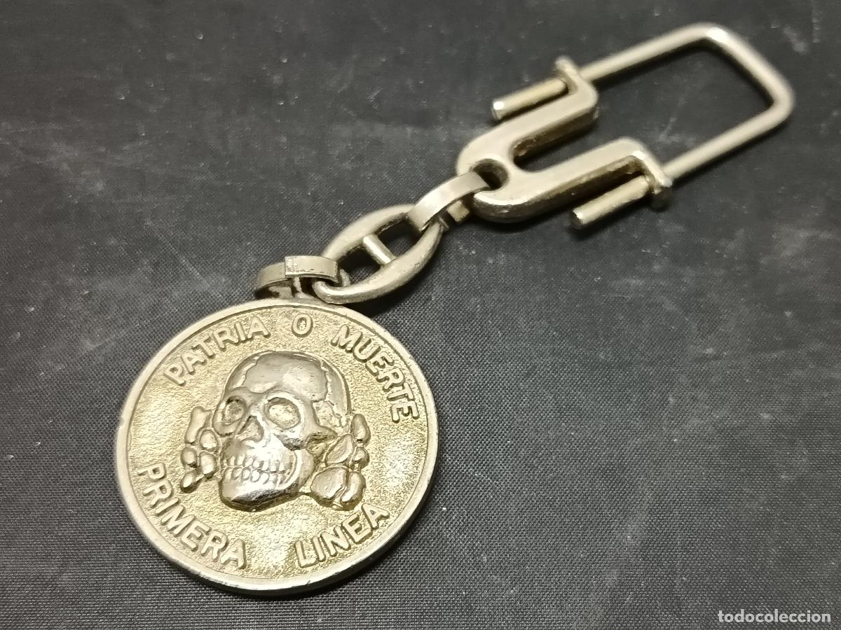 Militaria: Llavero Militar original PRIMERA LINEA, Patria o Muerte, Con nosotros quien quiera, contra nosotros