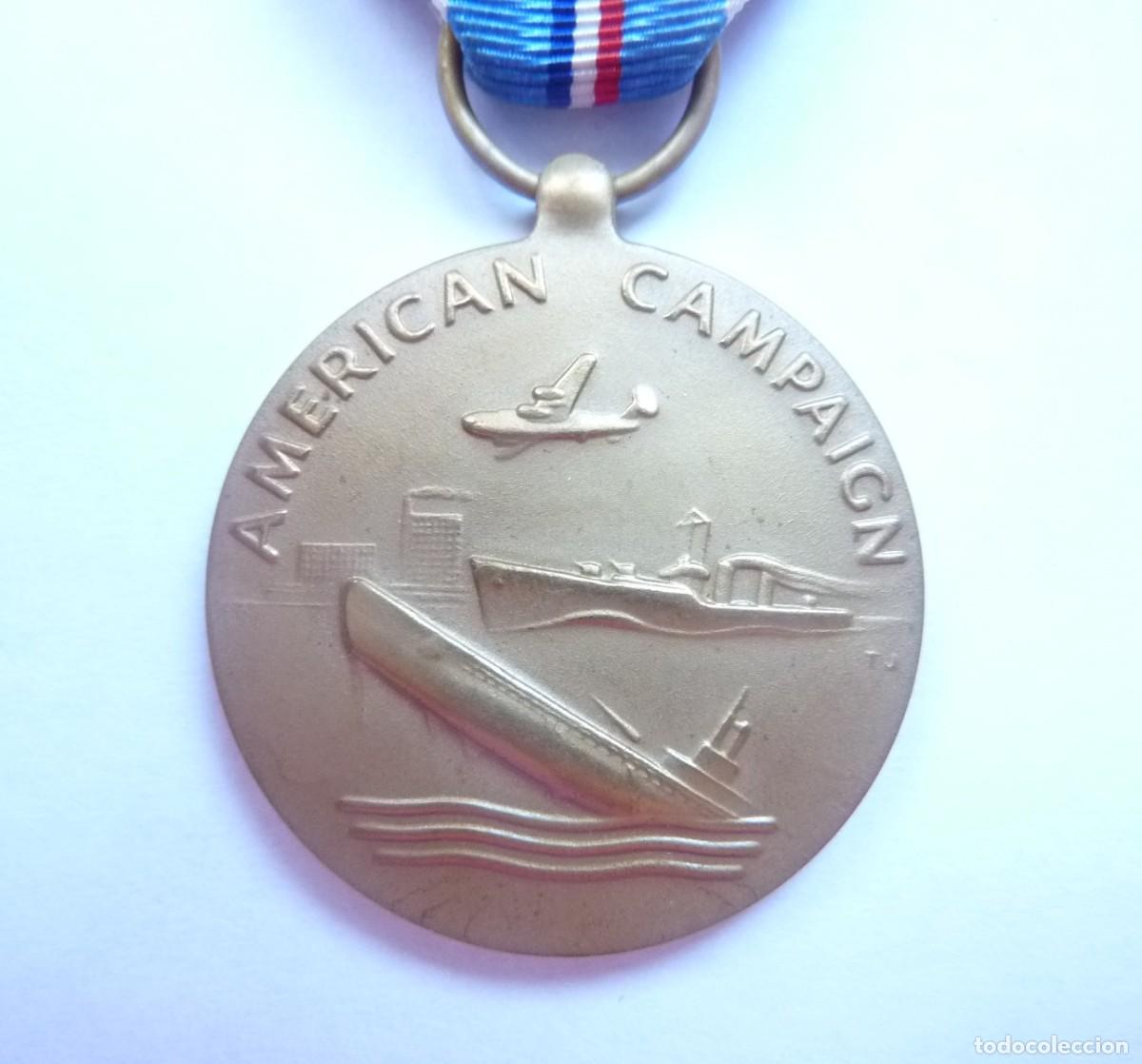 Militaria: EE.UU. - USA: Medalla de la Campa&ntilde;a Americana - American Campaign - Segunda Guerra Mundial