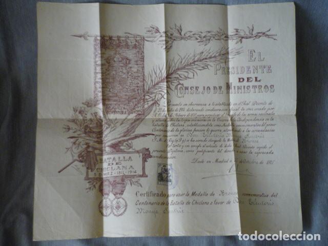 Militaria: CONCESION MEDALLA BATALLA DE CHICLANA EN BRONCE 1915