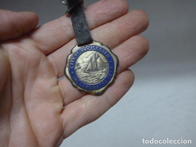 Militaria: Antigua medalla de barco de marina de 1873 de Gloucester a identificar, Estados Unidos.