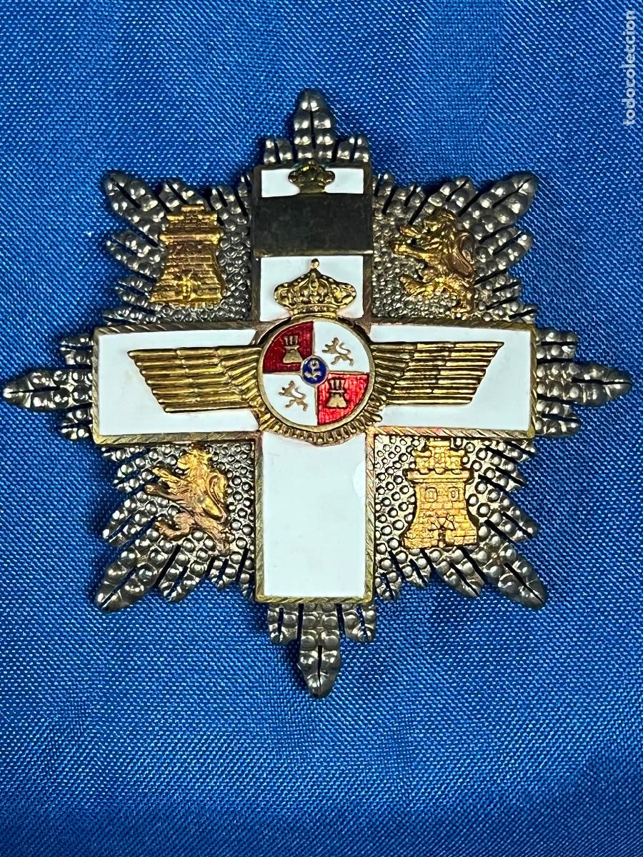 Militaria: Espa&ntilde;a. Orden al M&eacute;rito Aeron&aacute;utico. Placa. Distintivo blanco - epoca juan carlos I