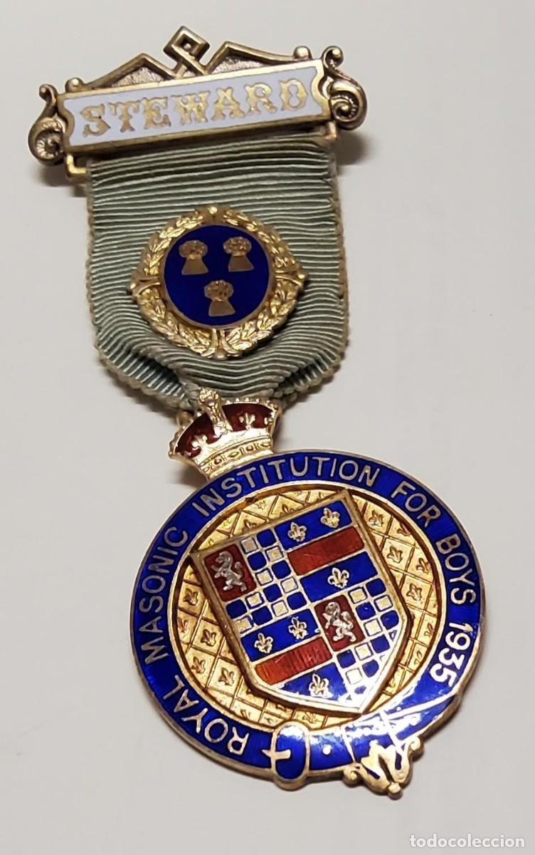 Militaria: MEDALLA MASONICA INGLESA PLATA MACIZA.FUNDACION STEWARD PARA CHICOS DE 1935.EXTRAORDINARIO ESTADO