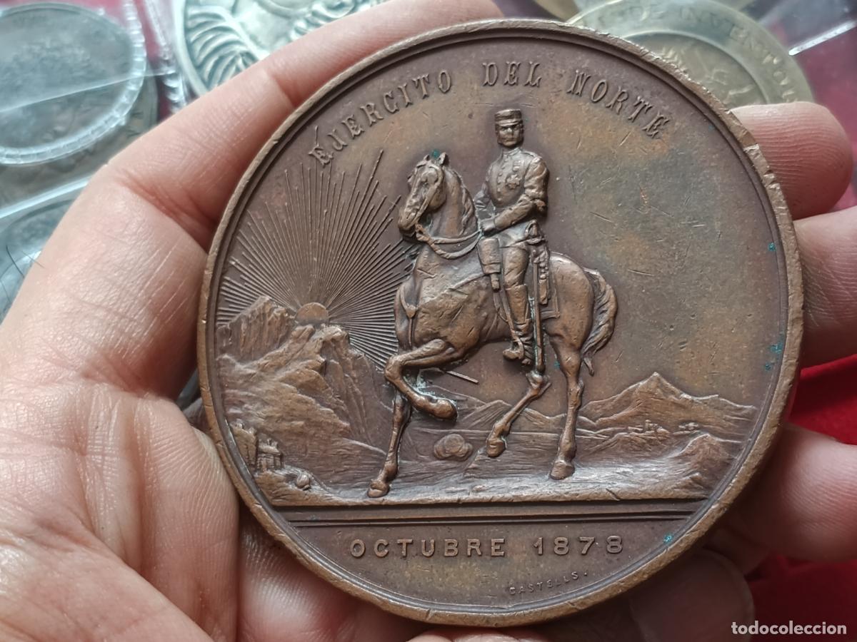 Militaria: Medalla bronce victoria Alfonso XII Ej&eacute;rcito del Norte Guerras Carlistas Octubre 1878 Castells