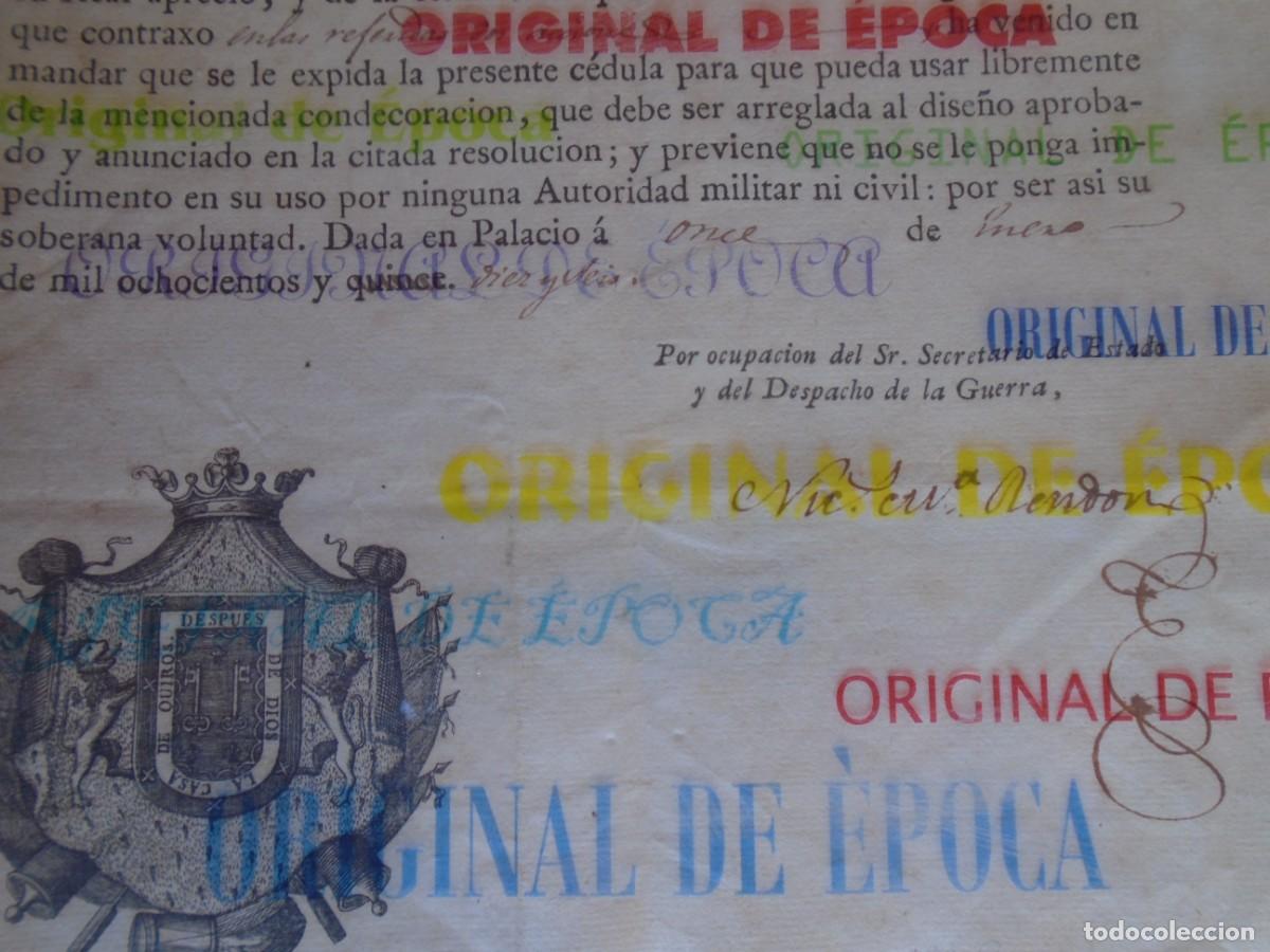 Militaria: (FL-260401)AUTORIZA DON FRANCISCO JOSEF BERNALDO DE QUIROS A USAR LA CRUZ DE DISTINCION DEL REY 1816