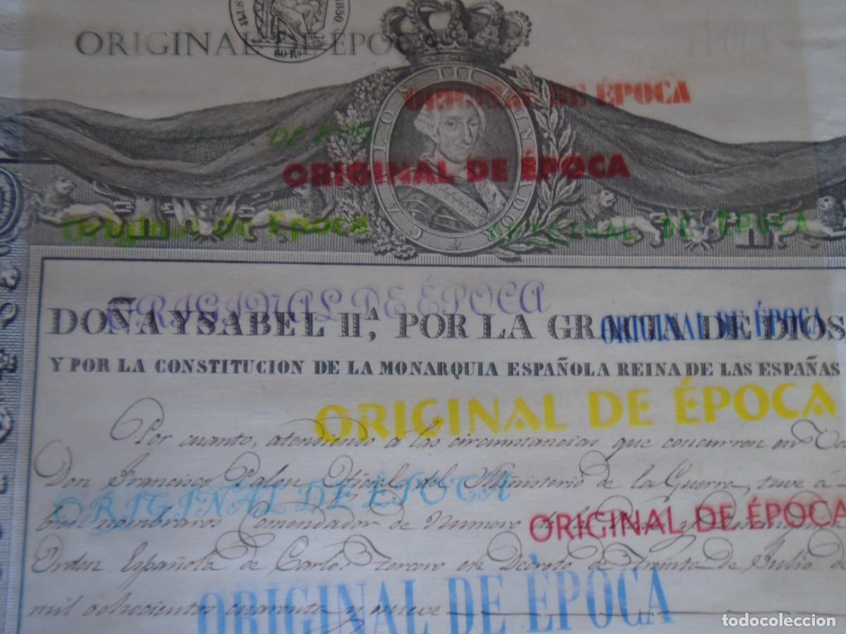 Militaria: (FL-260403)CONCESION COMENDADOR DE LA ORDEN DE CARLOS III - DIPLOMA MEDALLA - 23-1-1850