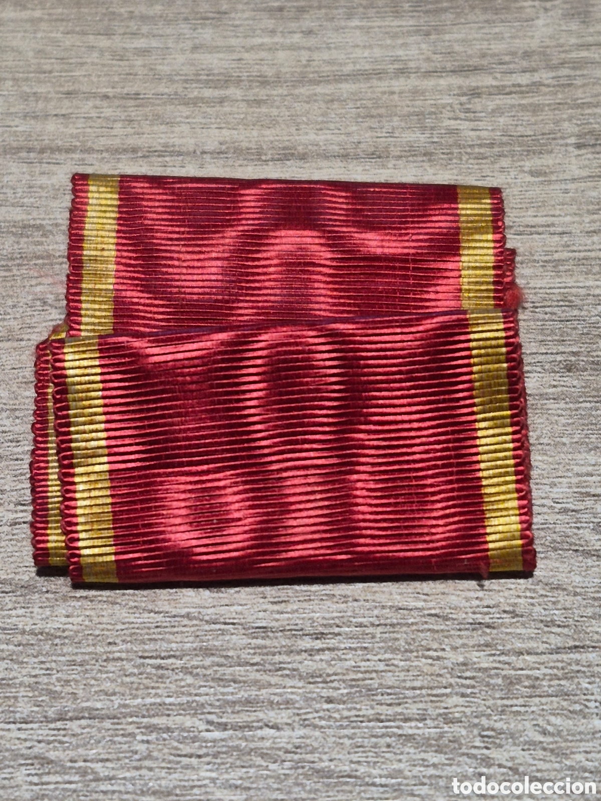 Militaria: Cinta Medalla Cruz San Fernando ( C&aacute;diz ) - Guerra Independencia - 3,7 x 16 cm. - Original de &Eacute;poca