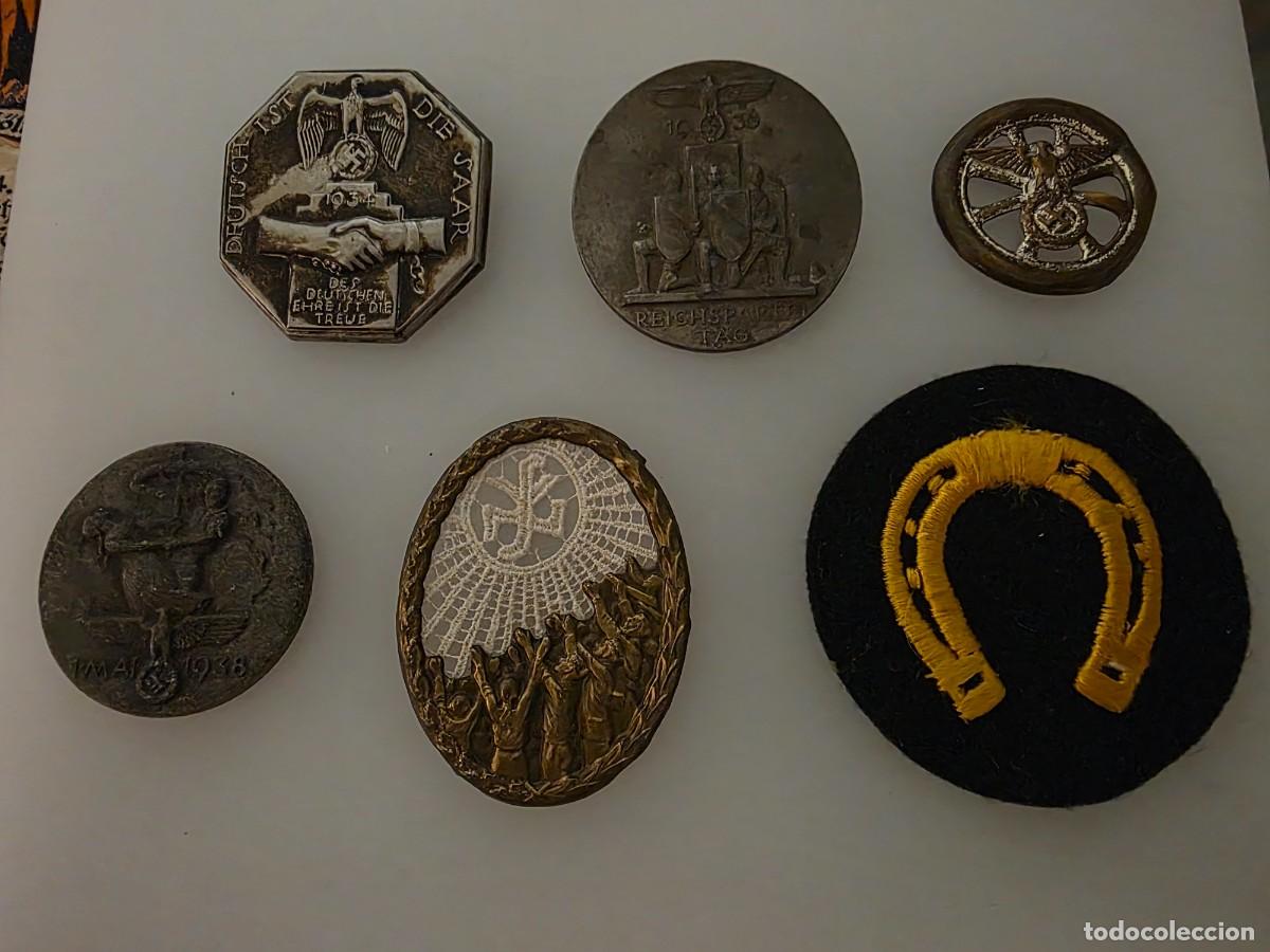 Militaria: Lote insignias originales Alemania Nazi / Tercer Reich IIWW &ndash; Saar, Reichsparteitag 1936 y parche