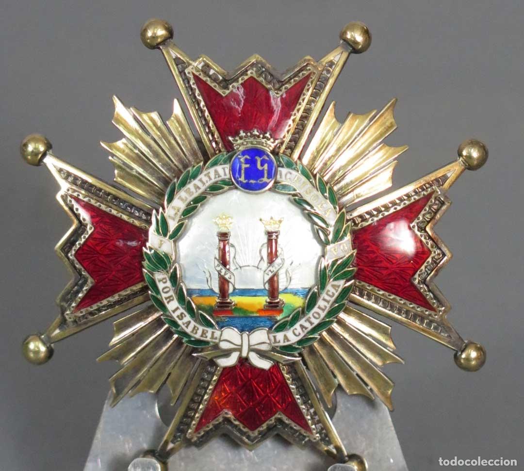 Militaria: PLACA. ORDEN ISABEL LA CATOLICA. PLATA Y ESMALTE. EPOCA FRANCO. PUNZONADA