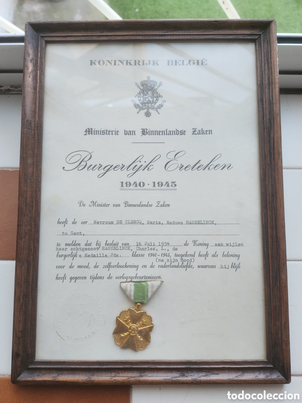 Militaria: Medalla de B&eacute;lgica segunda clase