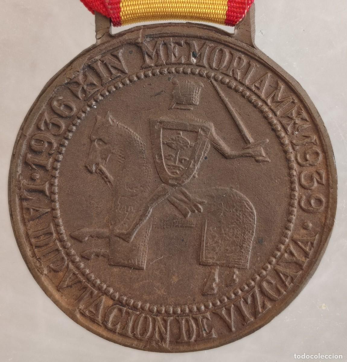 Militaria: Medalla Conmemorativa, de la Diputaci&oacute;n de Vizcaya 1936-1939.