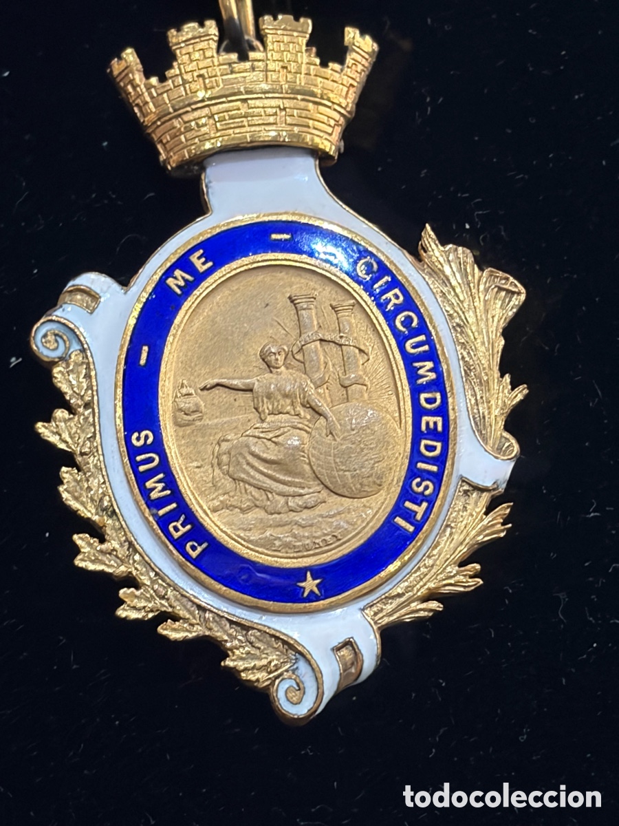 Militaria: Medall&oacute;n de Cuello Real Sociedad Geogr&aacute;fica - 1876 - con Corona Mural -