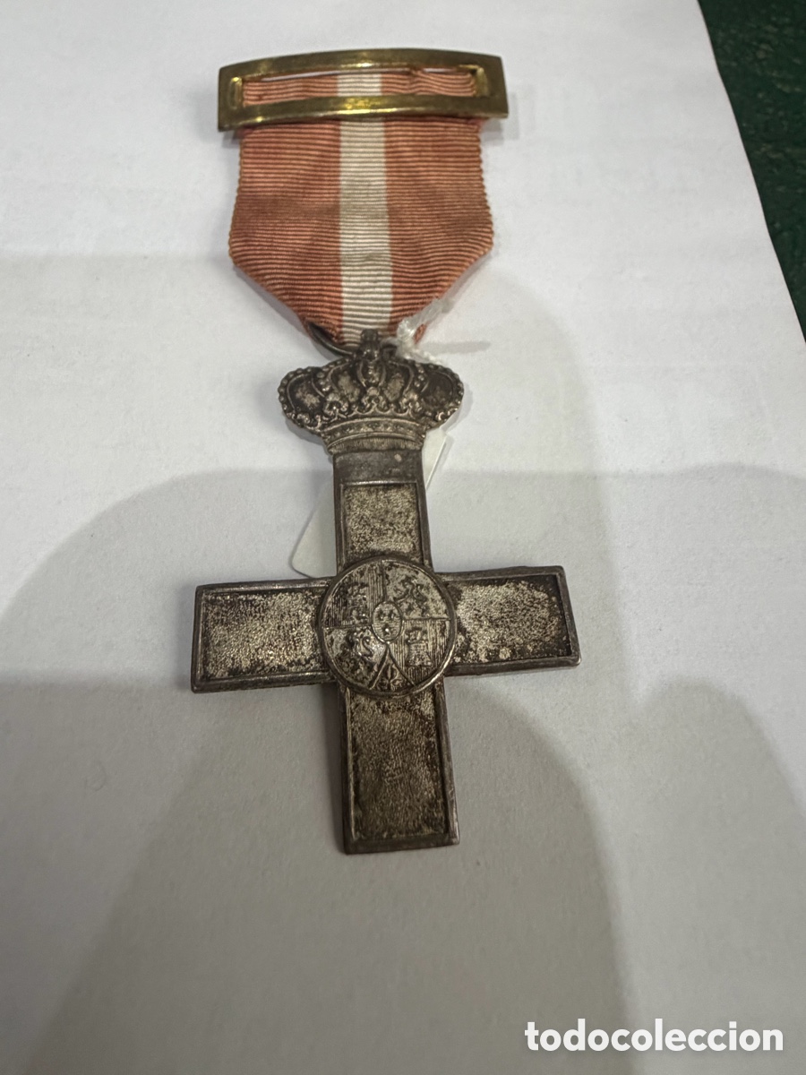 Militaria: Medalla Cruz al M&eacute;rito Militar con distintivo Rojo para Tropa Alfonso XIII - peq. Formato -