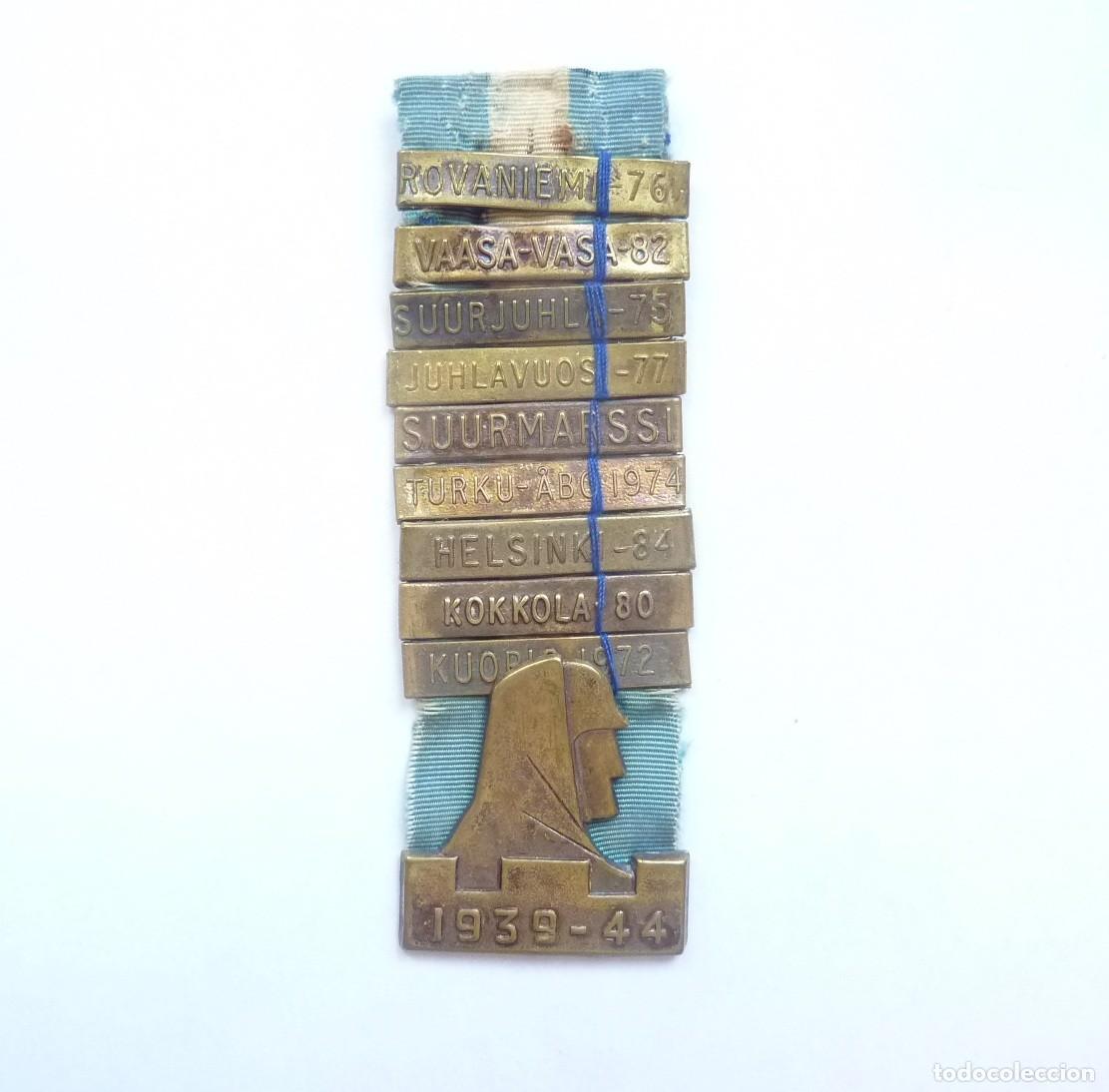 Militaria: Finlandia: Medalla de veterano de la Segunda Guerra Mundial 1939 - 1944. Con pasadores.