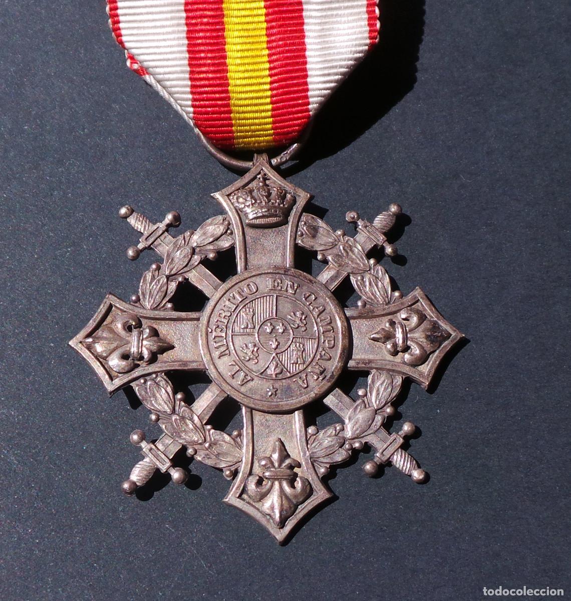 Militaria: CRUZ DE PLATA DE LA ORDEN MILITAR DE MAR&Iacute;A CRISTINA, PARA TROPA 1925-1931.