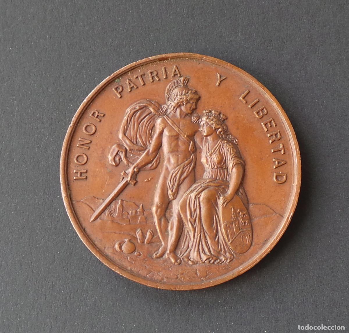 Militaria: MEDALLA DE BRONCE CONMEMORATIVA DEFENSA DE BILBAO DURANTE EL SITIO 1874 TERCERA GUERRA CARLISTA