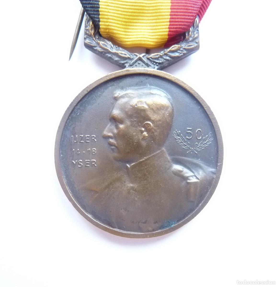 Militaria: B&eacute;lgica: Medalla 50 aniversario batalla de Yser. Veteranos de Nieuwpoort (Flandes). I G.M.
