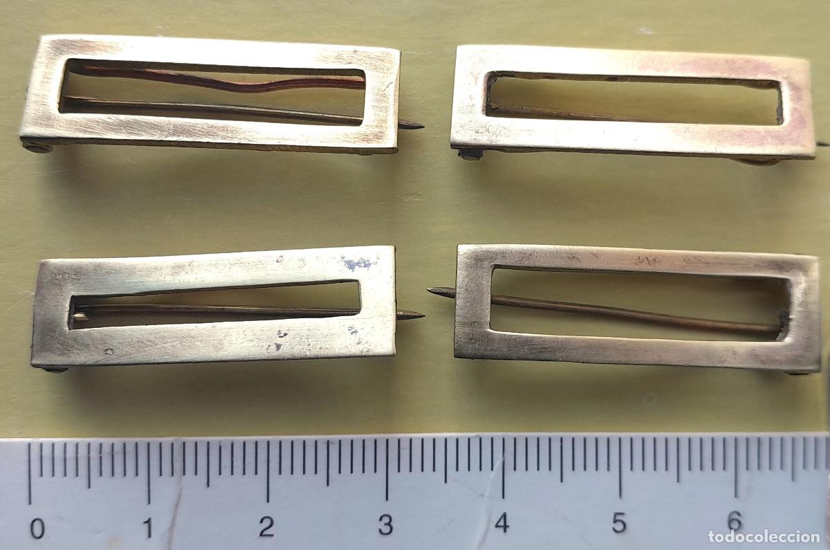 Militaria: Cuatro pasadores para condecoraciones con cinta tama&ntilde;o princesa.
