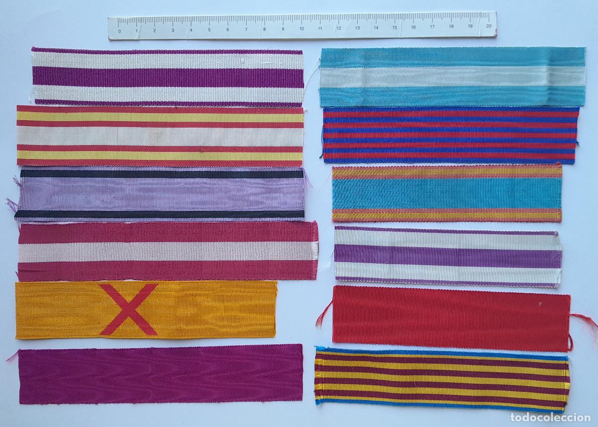 Military Antiques: 12 cortes de cintas para condecoraciones.
