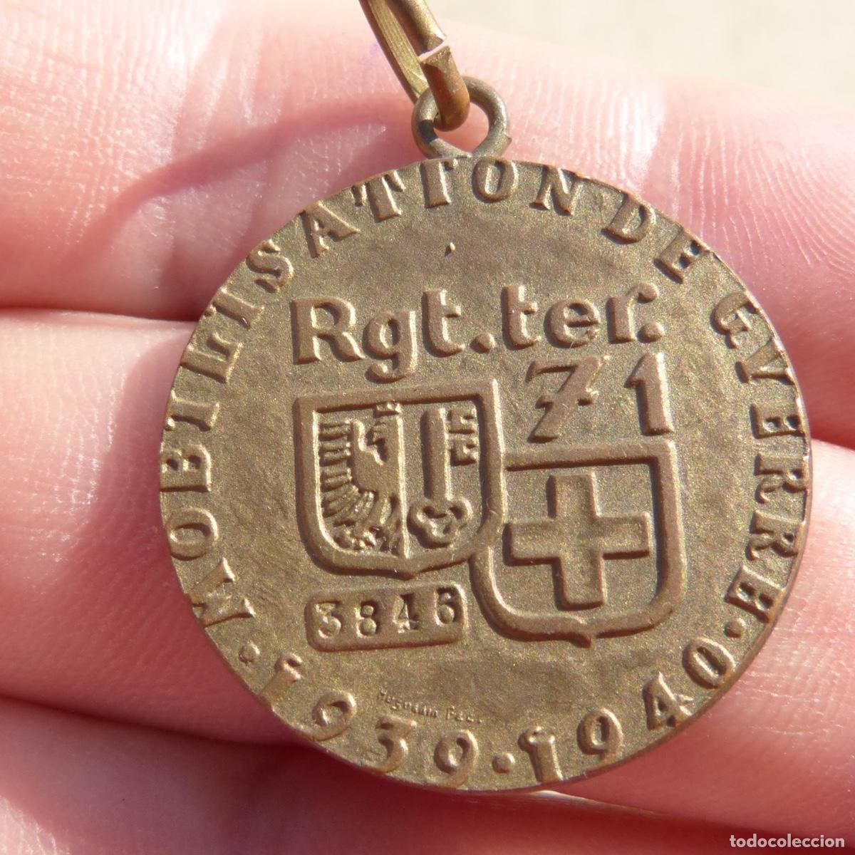 Militaria: Medalla militar suiza, mobilisation de guerre 1939 1949, rgt ter 71, 10,10gr.