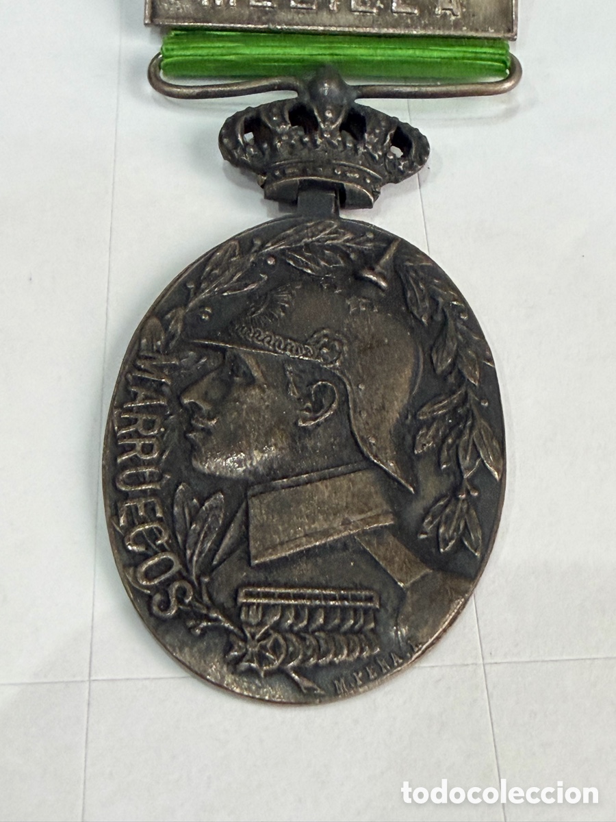 Militaria: Medalla Campa&ntilde;a de Marruecos Alfonso XII con pasador de Melilla y Tetu&aacute;n