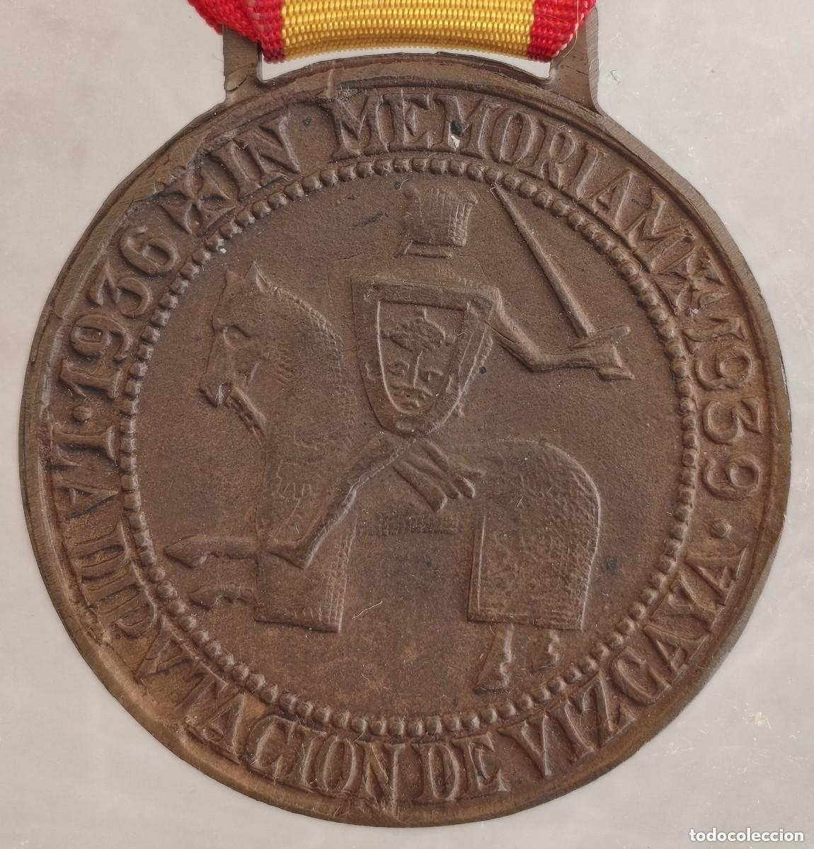 Militaria: Medalla Conmemorativa, de la Diputaci&oacute;n de Vizcaya 1936-1939.