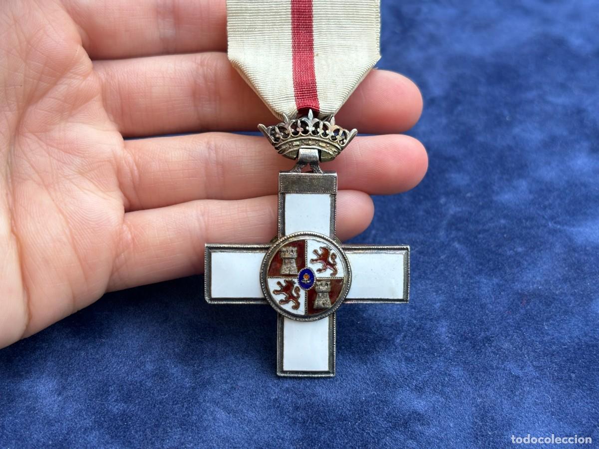 Militaria: MEDALLA CRUZ ORDEN MERITO MILITAR DISTINTIVO BLANCO DE PLATA FABRICADA POR CASTELLS