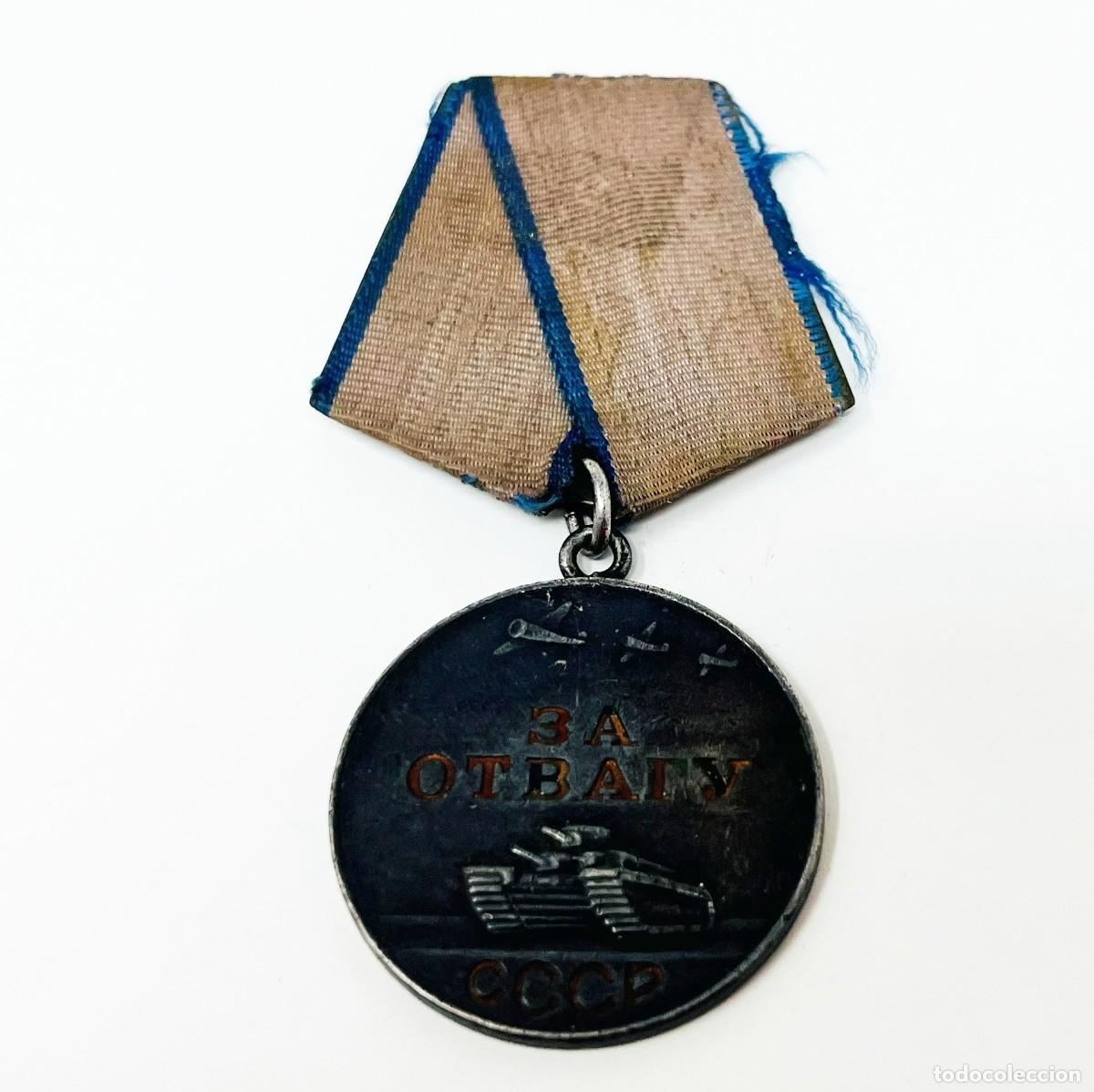 Militaria: Medalla al Valor &ldquo;Za Otvagu&rdquo; URSS Plata 925 &ndash; Segunda Guerra Mundial &ndash; Original Numerada