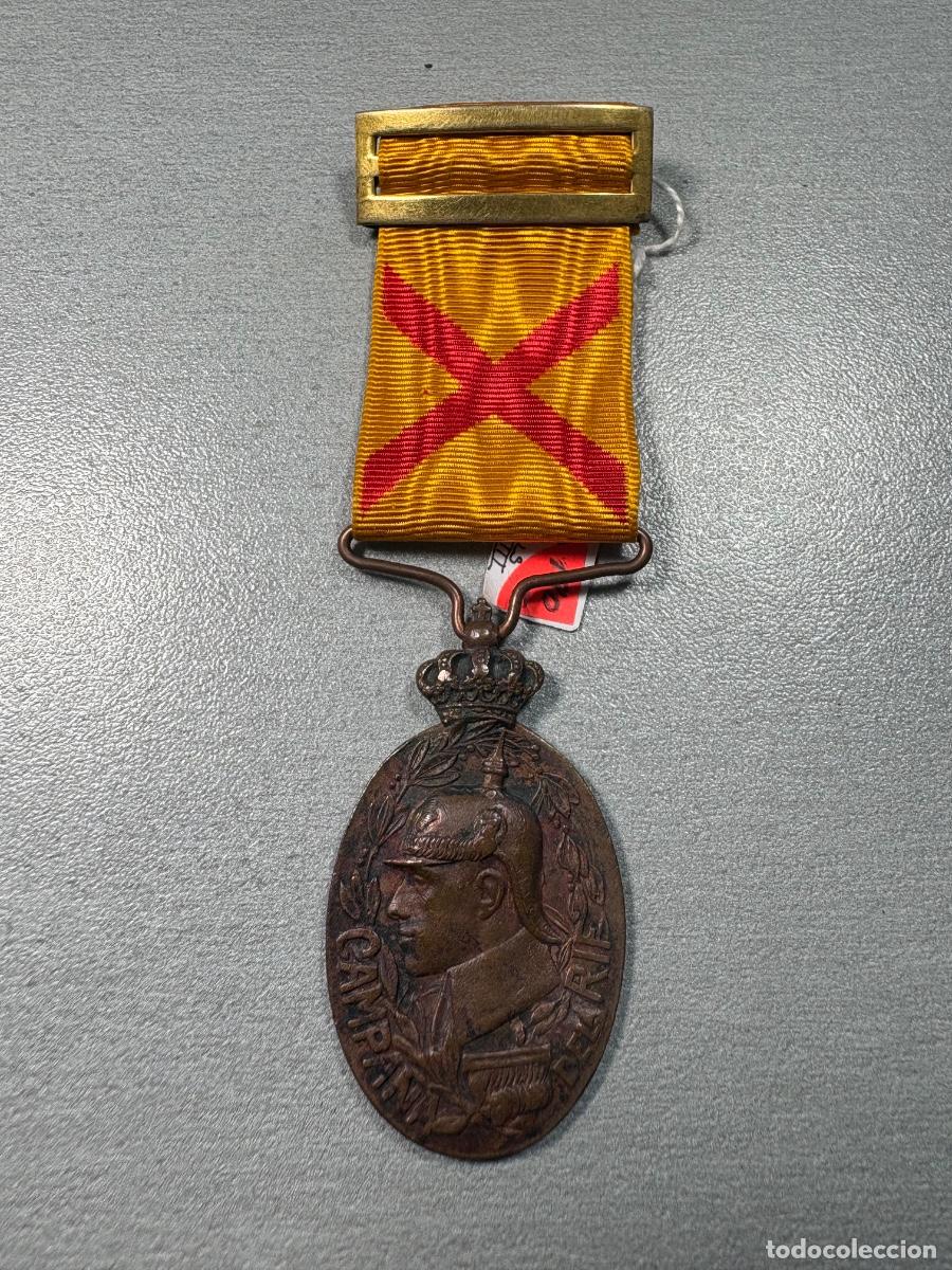 Militaria: Medalla campa&ntilde;a del Rif ,tropa con cinta de herido