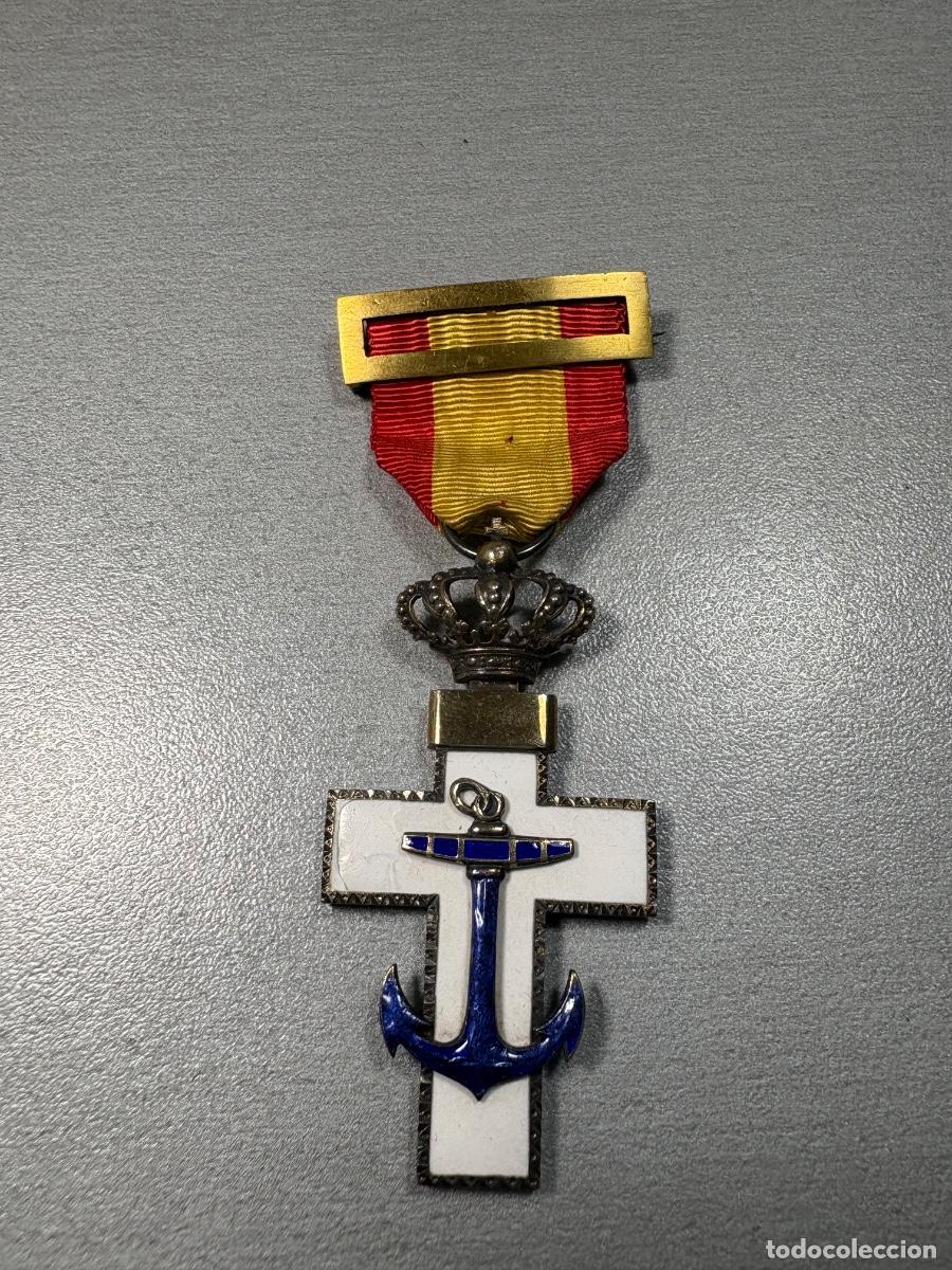 Militaria: Medalla cruz naval distintivo blanco.alfonso XIII